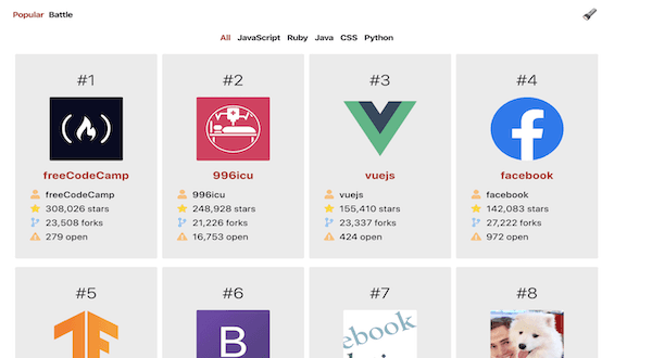 Github Battle Website