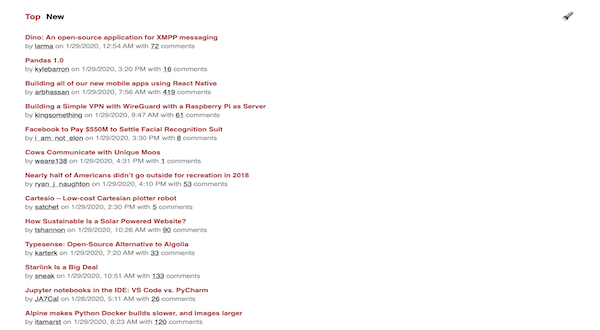 Hacker News Clone Website